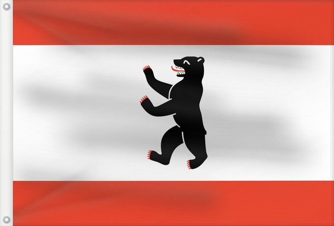 Flagge, mit zwei Metallösen und verstärktem Besatzband: Berlin	Berlín	Landes und der Stadt Berlin	Berlino	Berlijn	Berlina	Σημαία του Βερολίνου