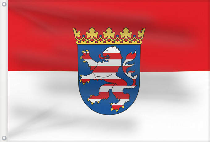 Bandera, con dos ojales metálicos y lado del asta reforzado: Hesse	Hessen	Assia