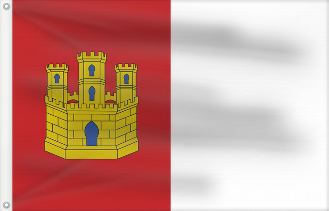 Drapeau, avec deux œillets métalliques et guindant renforcé : Castile-La Mancha	Castile-La Mancha 	Castilla-La Mancha	Castilla-La Mancha