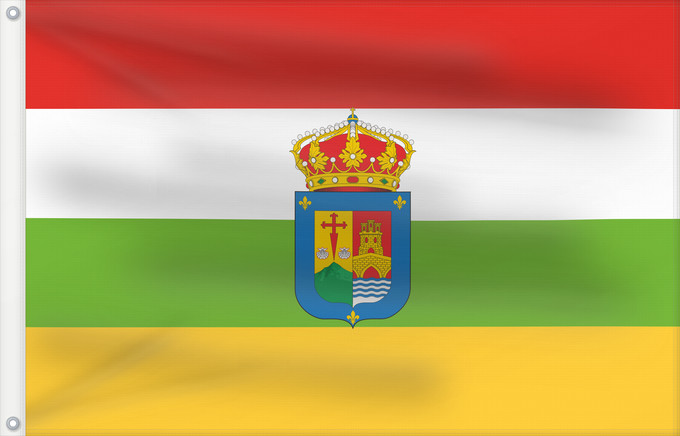 Bandera, con dos ojales metálicos y lado del asta reforzado: La Rioja