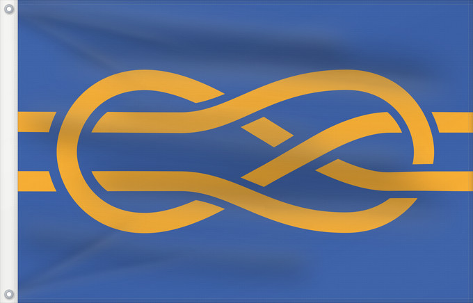 Drapeau, avec deux œillets métalliques et guindant renforcé : FIAV	Fédération internationale des associations vexillologiques   International Federation of Vexillological Associations	Fédération internationale des associations vexillologiques	Federación Internacional de Asociaciones Vexilológicas	FIAV (International