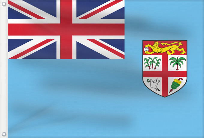 Drapeau, avec deux œillets métalliques et guindant renforcé : Fiji Fidji Fiyi Fidschi