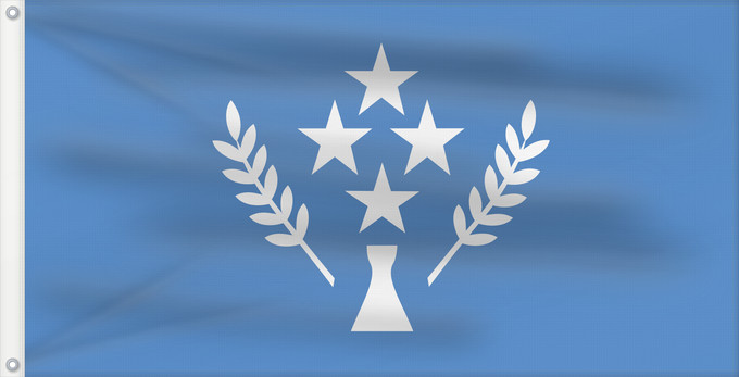 Drapeau, avec deux œillets métalliques et guindant renforcé : Kosrae State of Kosrae - Ratio 37 70 Description of the flag Kosrae state flag has a number of images L etat de Kosrae Staates Kosrae im Verhältnis 37 70 Beschreibung der Flagge Hellblau steht für den Pazifik
