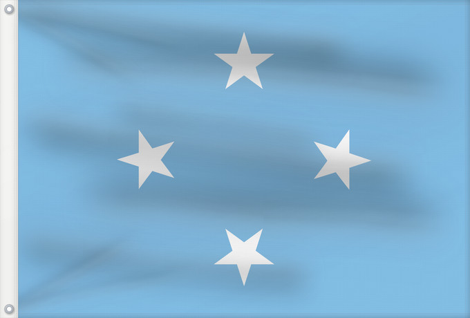Bandera, con dos ojales metálicos y lado del asta reforzado: Federated States of Micronesia Micronesia Micronésie Mikronesien
