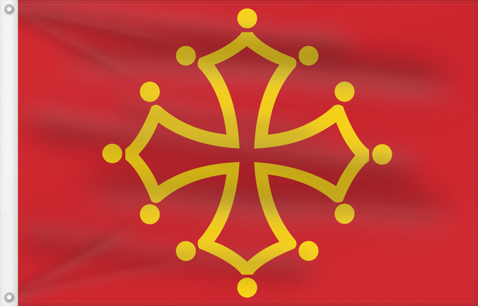 Bandera, con dos ojales metálicos y lado del asta reforzado: Midi-Pyrénées