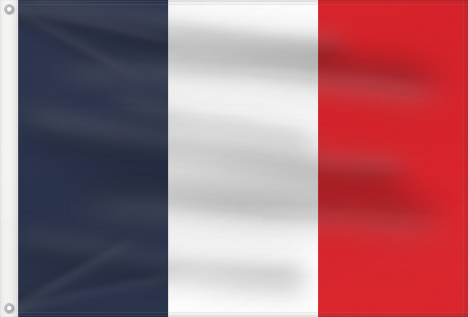 Bandera, con dos ojales metálicos y lado del asta reforzado: France	Francia	Frankreich	France in #002654, #FFFFFF, #CE1126