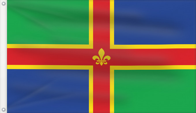 Bandera, con dos ojales metálicos y lado del asta reforzado: Lincolnshire Lincolnshire county