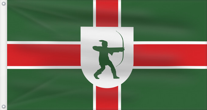 Flag, with two metal eyelets and reinforced hoist: County Flag of Nottinghamshire Nottinghamshire Snotingahāmscīre fana