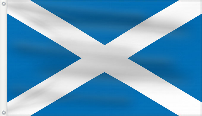 Bandera, con dos ojales metálicos y lado del asta reforzado: Scotland L Écosse Escocia Schottland Scozia Schotland Escócia Szkocji Scotlandes علم اسكتلندا Знаме на Шотландия Banniel Bro-Skos Skotská vlajka Yr Alban Skotlands Σημαία της Σκωτίας Skotio Šotimaa lipp پرچم اسکاتلند Skotlannin HAlban H-Alba Brattagh ny h