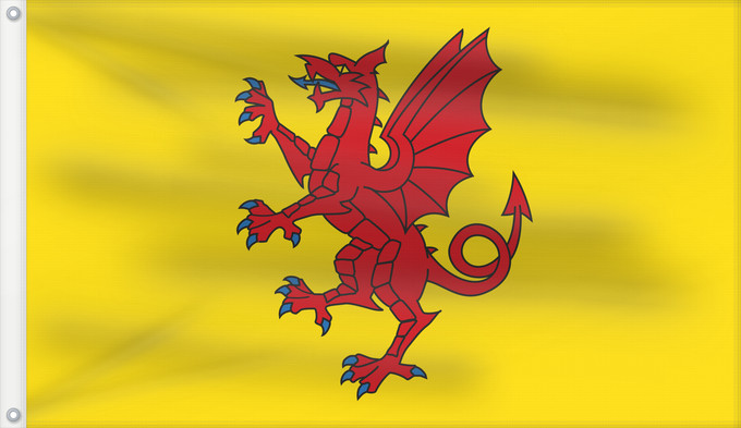 Bandera, con dos ojales metálicos y lado del asta reforzado: Somerset