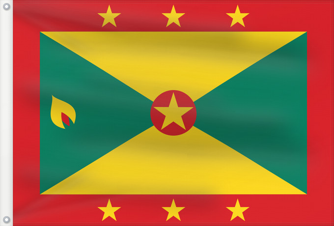 Bandera, con dos ojales metálicos y lado del asta reforzado: Grenada	Grenade	Granada	Флаг Гренады	Grenadas