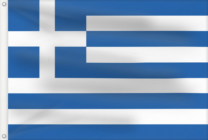 Drapeau, avec deux œillets métalliques et guindant renforcé : Greece	Greece  since 1978  and Naval Ensign of Greece  since 1828	Grèce  depuis 1978  et insigne naval de la Grèce  depuis 1828	Grecia	Griechenland	Griekenland	Grécia	Grecji	Yunanıstan	Знаме на Гърция	গ্রীসদেশীয় পতাকা	Banniel Gres	Řecká vlajka	Gwlad Groe
