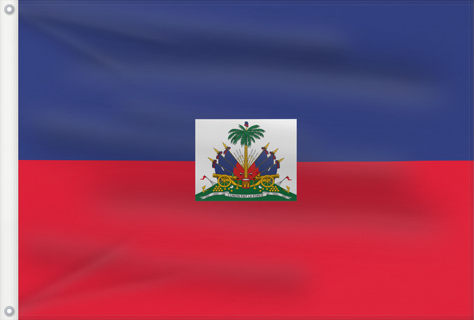 Drapeau, avec deux œillets métalliques et guindant renforcé : Haiti  civil	Haiti	Haïti	Haití