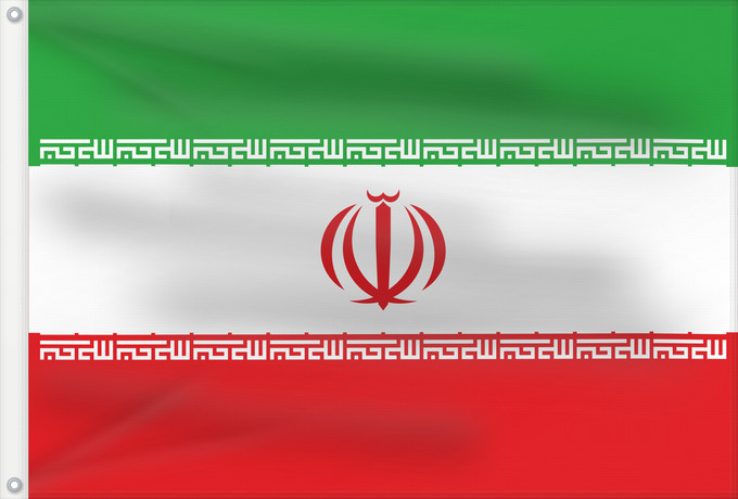 Flag, with two metal eyelets and reinforced hoist: Iran Irán