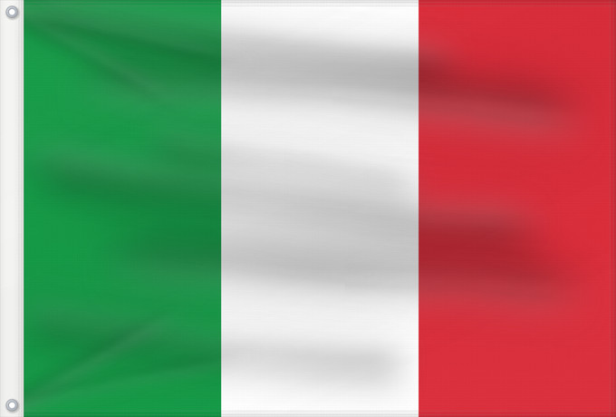 Drapeau, avec deux œillets métalliques et guindant renforcé : Italy	Italie	Italia	Italien