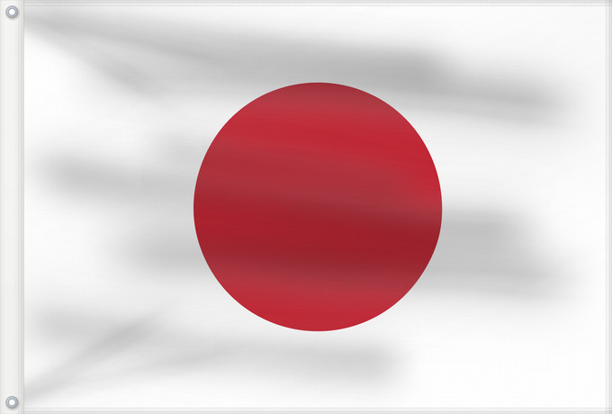 Bandera, con dos ojales metálicos y lado del asta reforzado: Japan	Japon	Japón	Giappone