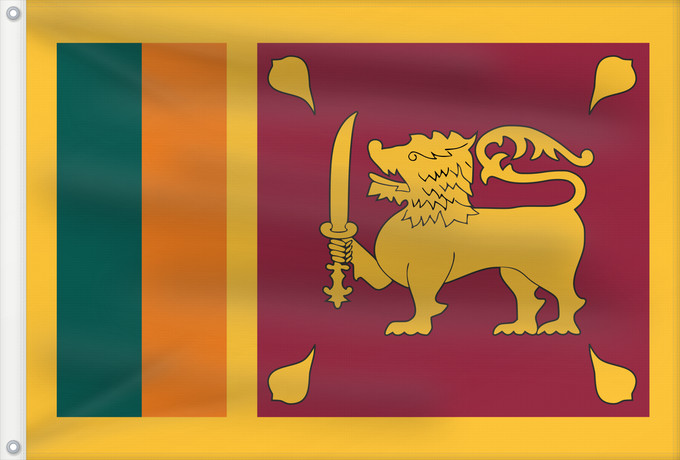 Bandera, con dos ojales metálicos y lado del asta reforzado: Sri Lanka Sri Lankas Sri Lanki শ্রীলঙ্কার জাতীয় পতাকা Sri-Lanko Флаг Шри-Ланки श्रीलङ्का ध्वज ශ්රී ලංකාවේ ජාතික කොඩිය இலங்கையின் தேசியக்கொடி Stän Sri-Lankäna