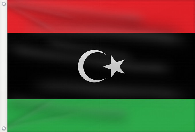 Drapeau, avec deux œillets métalliques et guindant renforcé : Libya	The national flag of Libya	La Libye	Libia	Libyen	Libië	Líbia	علم ليبيا	Banniel Libia	Libije	Liibüa lipp	דגל לוב	リビアの国旗。	리비아의 국기	Libyas flagg	Libiei	Флаг Ливии	ⵍⵉⴱⵢⴰ ⴰⵛⵏⵢⴰⵍ ⵏ ⵍⵉⴱⵢⴰ