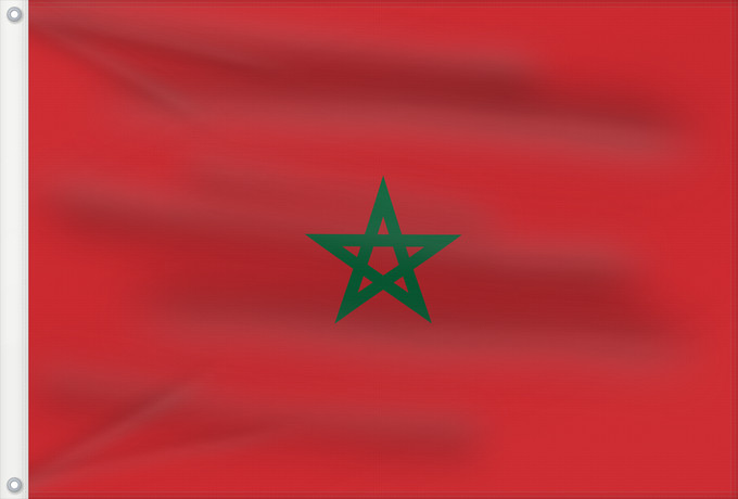 Flag, with two metal eyelets and reinforced hoist: Morocco Maroc Marruecos Marokko Marocco Marrocos Maroka علم المغرب Σημαία του Μαρόκου Maroko Marokoko bandera Marokon דגל מרוקו Marokkó モロッコの国旗 Marokkos flagg Marocului Флаг Марокко Marockos Moroko Drapea do Marok ⴰⵛⵏⵢⴰⵍ ⵏ ⵎⵓⵔⴰⴽⵓⵛ 摩洛哥國旗
