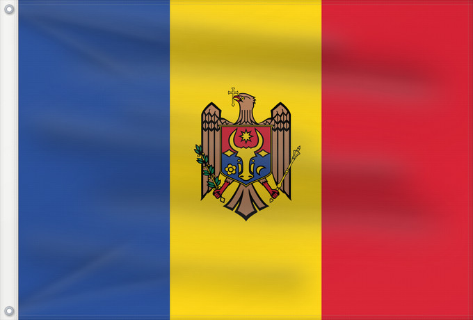 Bandera, con dos ojales metálicos y lado del asta reforzado: Moldova	Moldavie	Moldavia	Moldawien (Republik Moldau)