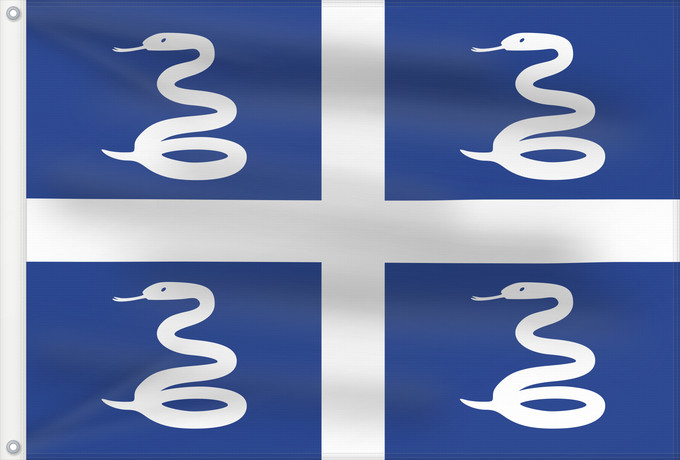 Bandera, con dos ojales metálicos y lado del asta reforzado: Martinique	Martinica