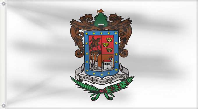Bandera, con dos ojales metálicos y lado del asta reforzado: Michoacan	Michoacán