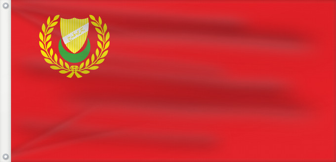 Flag, with two metal eyelets and reinforced hoist: Kedah Malaysian state of Kedah. version Kedah