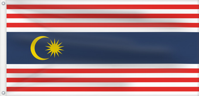 Flagge, mit zwei Metallösen und verstärktem Besatzband: Kuala Lumpur, Malaysia	Kuala Lumpur	Kuala Lumpur, Federal Territory, in Malaysia