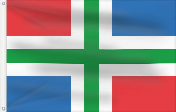 Drapeau, avec deux œillets métalliques et guindant renforcé : Groningen	Province of Groningen, Netherlands	Groningue	Groninga