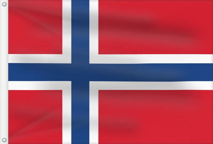 Bandera, con dos ojales metálicos y lado del asta reforzado: Norway	Norvège	Noruega	Norwegen	Norvegia	Noorwegen	Norwegii	علم النرويج	Сцяг Нарвегіі	Banniel Norvegia	Norska	Norwy	Norges	Norvegio	Norjan	Noregs	Norveške	Norski fáninn	노르웨이의 국기	Norvegiae	Norges flagg	Det norske flagget	Þjóðfáni Noregs	Norgga leavga	Прапо