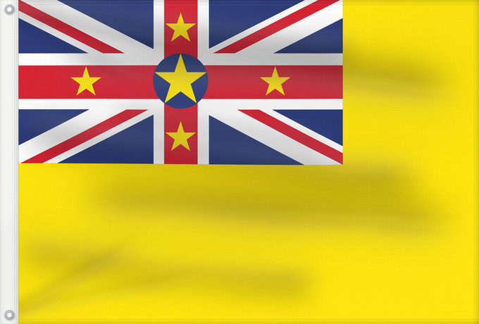 Bandera, con dos ojales metálicos y lado del asta reforzado: Niue Niue New Zealand ニウエの国旗 Pīwari o Niuē