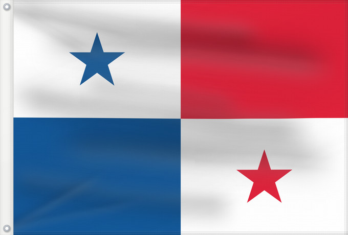 Drapeau, avec deux œillets métalliques et guindant renforcé : Panama	Panamá	Panamy	علم پَنما	Paname	Da Panamas	Panamo	Флаг Панамы