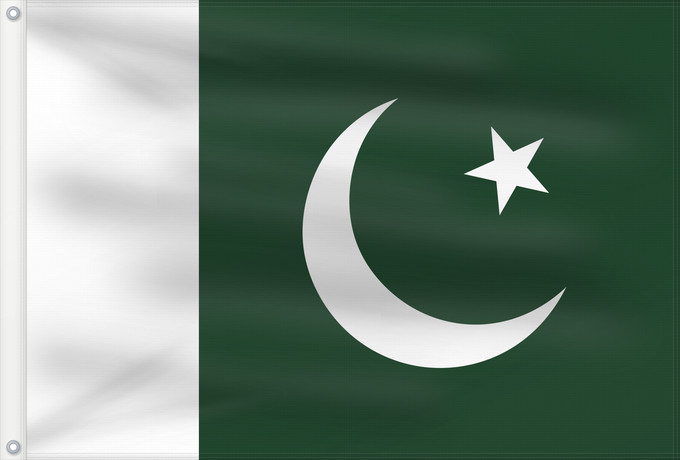 Flagge, mit zwei Metallösen und verstärktem Besatzband: Pakistan	 Pakistan	Pakistán	Paquistão	علم باكستان	পাকিস্তানের জাতীয় পতাকা	পাকিস্তানর ফিরালহান	Pakistano	पाकिस्तान का ध्वज	ପାକିସ୍ତାନୀ ଝଣ୍ଡା	ਪਾਕਿਸਤਾਨ ਦਾ ਕੌਮੀ ਝੰਡਾ	د پاکستان بيرغ	Флаг Пакистана	Pakistana	பாக்கித்தான் கொடி	Прапор Пакистану	پاکستان کا پرچم