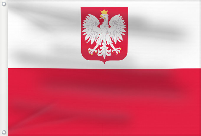 Drapeau, avec deux œillets métalliques et guindant renforcé : Poland	 Poland	Pologne	Polonia	Polen