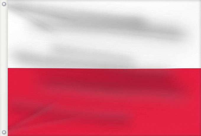 Flag, with two metal eyelets and reinforced hoist: Poland	Pologne	Polonia	Polen