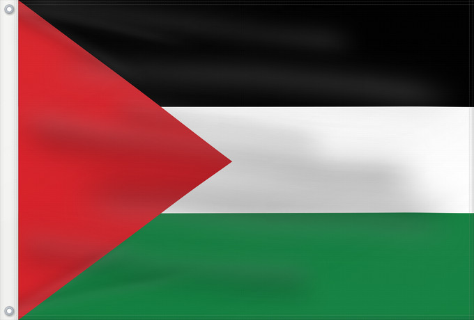Bandera, con dos ojales metálicos y lado del asta reforzado: Palestine	State of Palestine	L’État de Palestine	Estado de Palestina	Palästina	Palestina	علم فلسطين	ফিলিস্তিনের পতাকা	Palestino	Dari Negara Palestina	Флаг Государства Палестина
