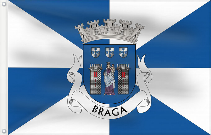 Flag, with two metal eyelets and reinforced hoist: Braga