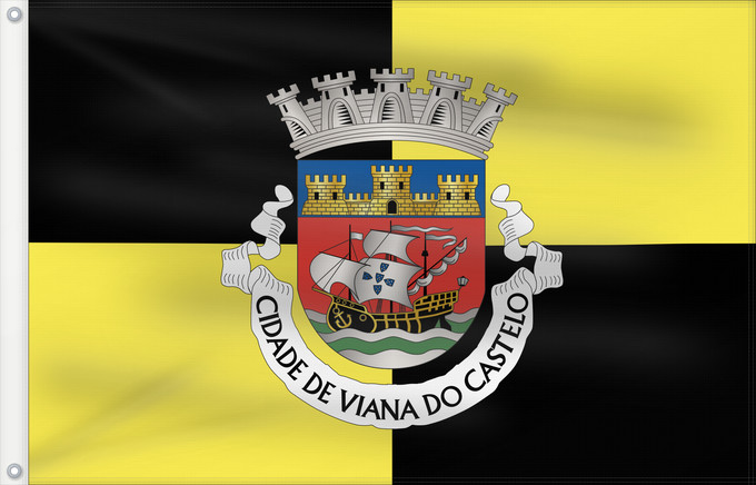 Bandiera, con due occhielli metallici e lato dell'asta rinforzato: Viana do Castelo