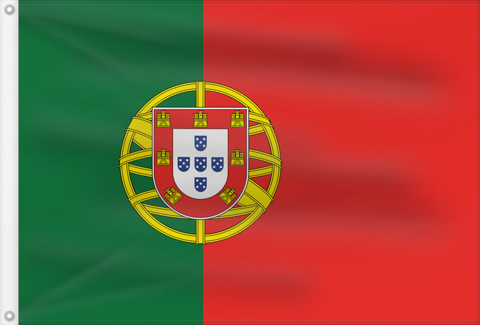 Flagge, mit zwei Metallösen und verstärktem Besatzband: Portugal	Portugals	Portogallo	A bandeira nacional de Portugal	Portugalii	علم البرتغال	Сцяг Партугаліі	Banniel broadel Portugal	Portugala	პორტუგალიის დროშა	Прапор Португалії