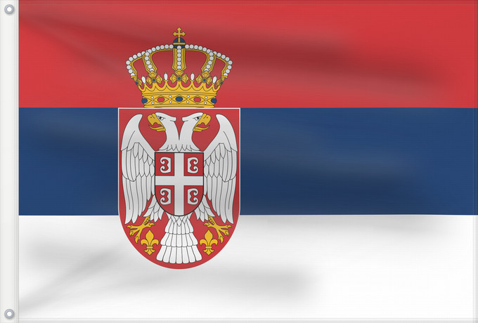 Flag, with two metal eyelets and reinforced hoist: Civil Flag of Serbia Civil flag of Serbia Serbie Serbia Serbien Narodna zastava Srbije Nemzeti zászló szerbia Srbská národná vlajka Kombëtar i Serbisë