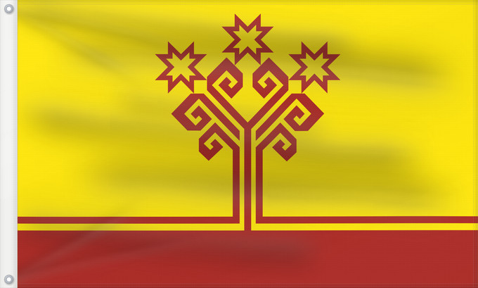 Drapeau, avec deux œillets métalliques et guindant renforcé : Chuvashia Chuvash Republic Chuvash Republik Chuvash Чӑваш Республикин ялавĕ Флаг Чувашской Республики Парчами Ҷумҳурии Чуваш