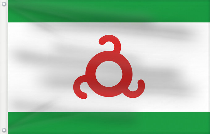 Drapeau, avec deux œillets métalliques et guindant renforcé : Ingushetia Republic of Ingushetia Inguschetien Inguscezia Флаг Ингушетии