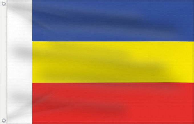 Drapeau, avec deux œillets métalliques et guindant renforcé : Rostov Oblast	Oblast de Rostov	Óblast de Rostov	Oblast Rostow
