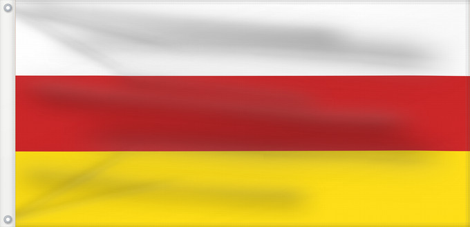 Drapeau, avec deux œillets métalliques et guindant renforcé : North Ossetia Republic of North Ossetia-Alania North Ossetia-Alania North Osetia-Alania North Ossetia-Alania Nord-Alania Цӕгат Ирыстоны тырыса Флаг Северной Осетии