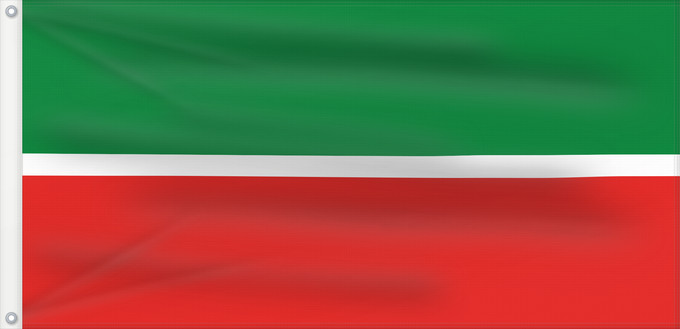Drapeau, avec deux œillets métalliques et guindant renforcé : Tatarstan	Republic of Tatarstan	Tatarstan ou République du Tatarstan	Tartaristán	Государственный флаг Республики Татарстан	Татарстан Республикасының Дәүләт флагы	Прапор Республіки Татарстан РФ