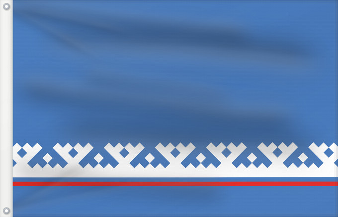 Flag, with two metal eyelets and reinforced hoist: Yamal-Nenets Autonomous District Yamalo-Nenets Autonomous Okrug Iamalie ou district autonome de Iamalo-Nénétsie distrito autónomo de Yamalo-Nenets Autonome Kreis der Jamal-Nenzen Jamalo-Neneca aŭtonoma distrikto Ямало-Ненецкий автономный округ