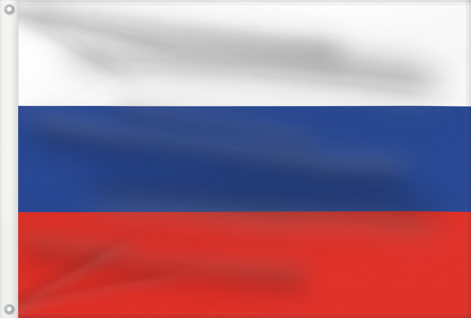 Drapeau, avec deux œillets métalliques et guindant renforcé : Russia	Russian Federation	Russie	Rusia	Russische Föderation