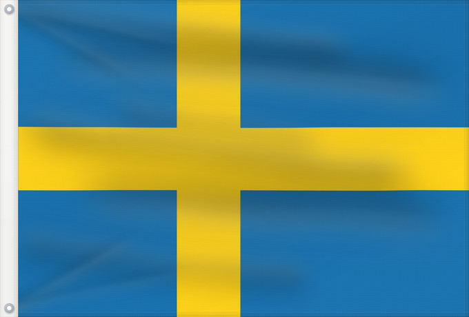 Drapeau, avec deux œillets métalliques et guindant renforcé : Sweden	Suède	Suecia	Schweden	Svezia