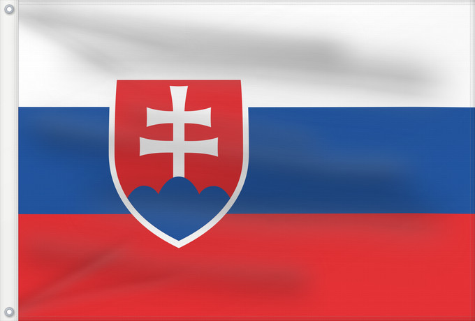 Drapeau, avec deux œillets métalliques et guindant renforcé : Slovakia Slovakia. Image from here, colors Slovaquie Eslovaquia Slowakei Slovacchia Slowakije Eslováquia Słowacji Сцяг Славакіі Национално знаме на Словакия Slovačke Slovenská vlajka Slovakiets Σημαία της Σλοβακίας Slovaki lipp Slovakian Slóvaice Szlováki