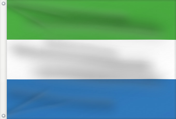 Drapeau, avec deux œillets métalliques et guindant renforcé : Sierra Leone	Sierra Leona	Sierra Leones	Sieraleono	Sierre Leone